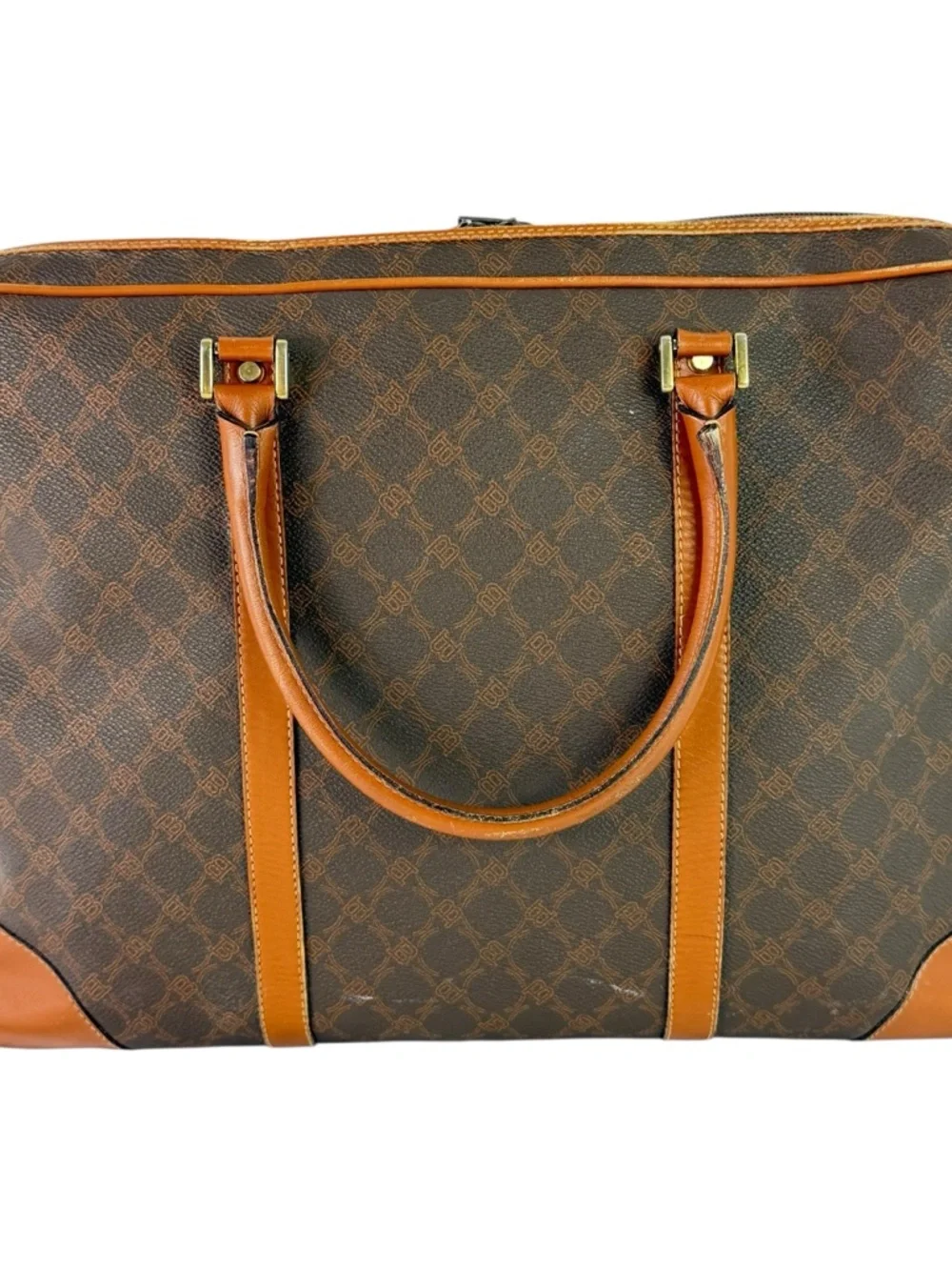 BALLY Vintage Documents Canvas Leather Briefcase Made in Italy
